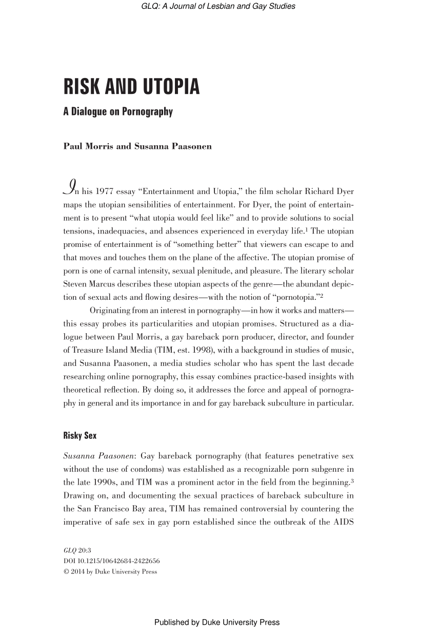 PDF) Risk and Utopia: A Dialogue on Pornography