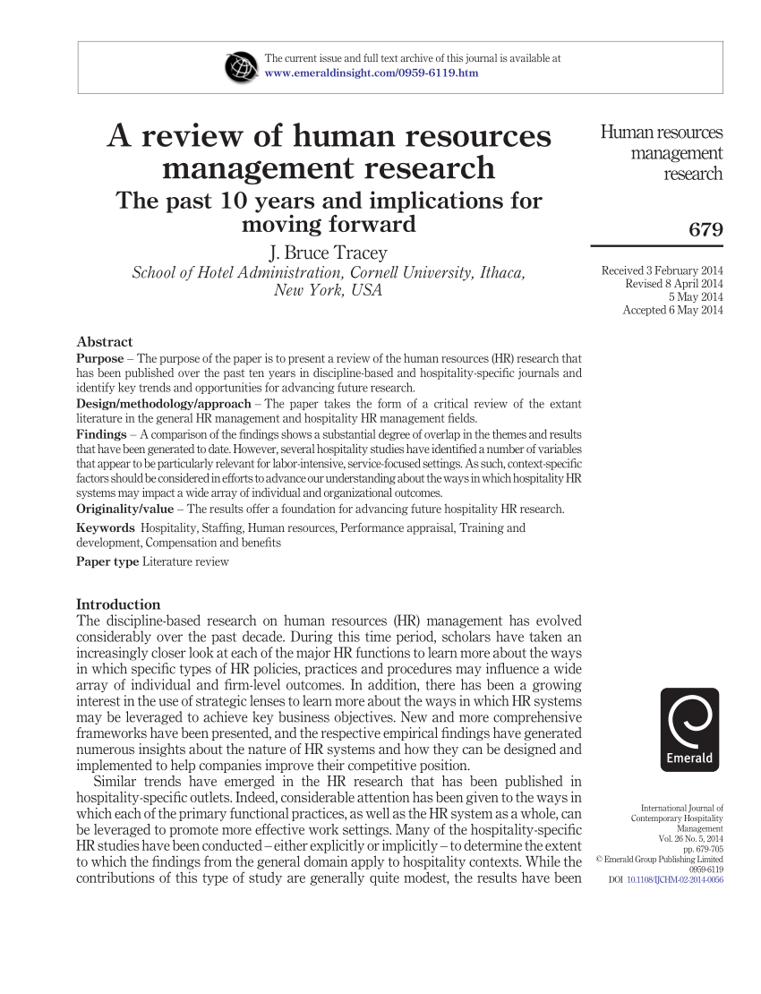 research articles on hrm