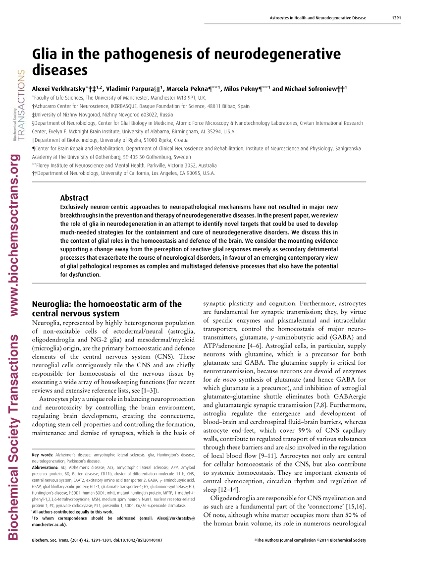 Glia, Neurobiology Journal
