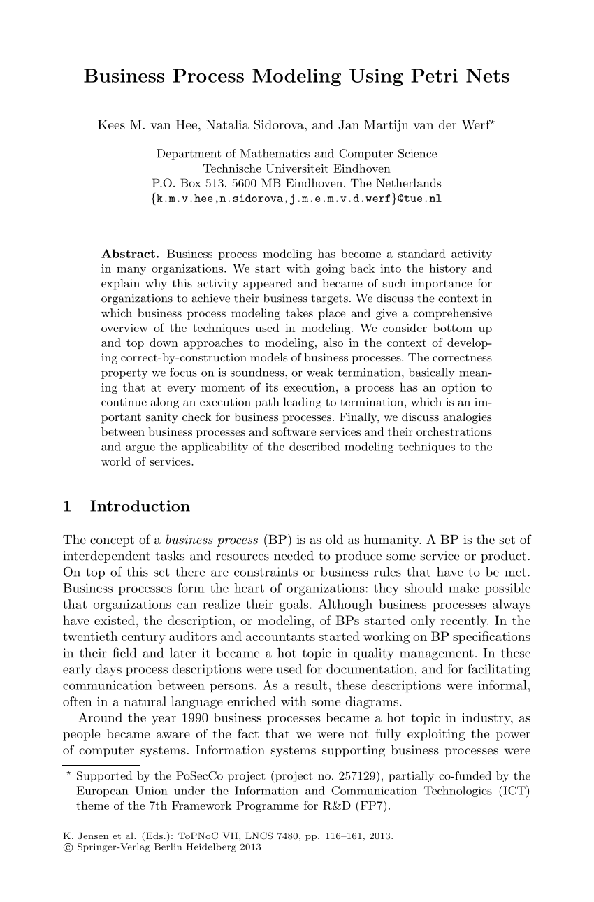 modeling process using business nets petri Process (PDF) Modeling Using Petri Business Nets