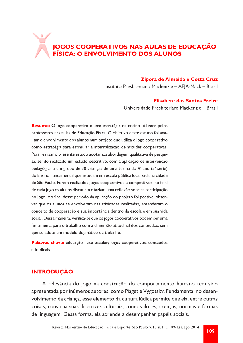 A Indisciplina Nas Aulas de Educação Física Análise de Uma Proposta de  Ensino Orientada Pelos Jogos Sociomotrizes de Cooperação, PDF, Pedagogia