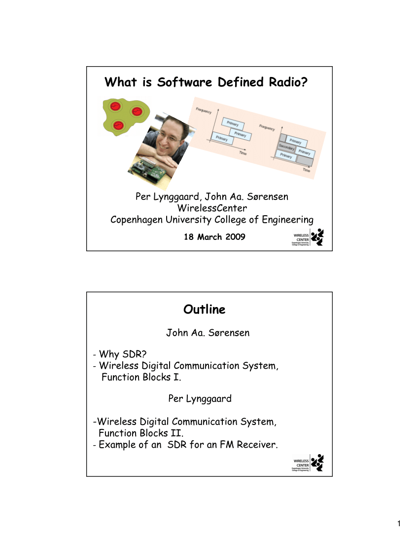 Concept of Software-Defined Radio (SDR) receiver as defined by Mitola