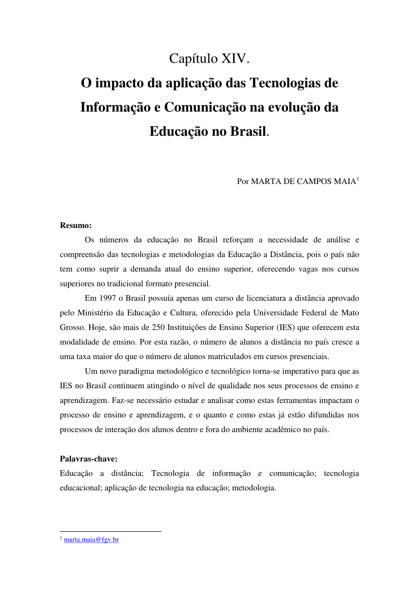 PDF) TECNOLOGIAS DA INFORMAÇÃO E COMUNICAÇÃO E ENSINO SUPERIOR: AÇÕES E  MANIFESTAÇÕES DOS DOCENTES DURANTE A IMPLANTAÇÃO DE UM LMS