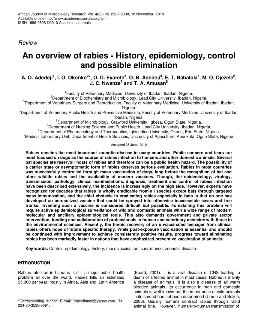 research paper on rabies virus