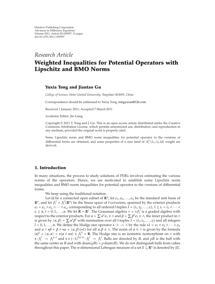 Pdf Weighted Inequalities For Potential Operators With Lipschitz And Bmo Norms