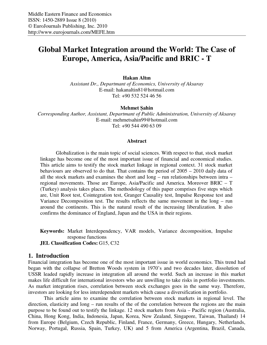 global market integration in the 20th century essay
