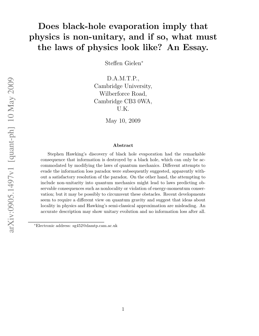the black hole research paper