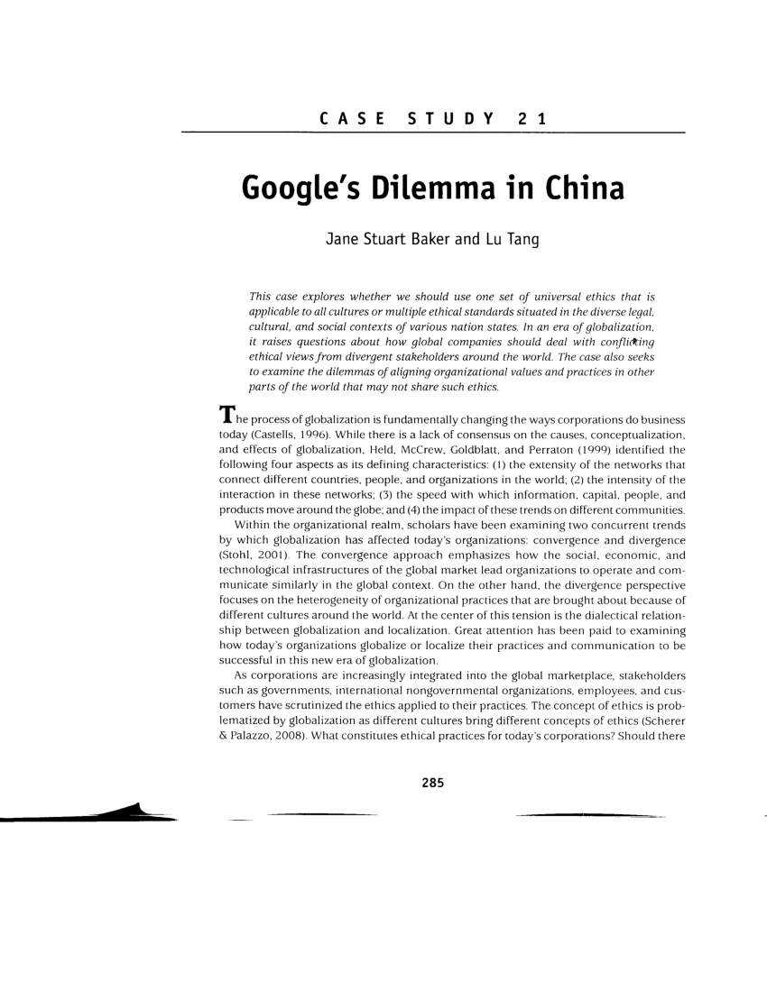google in china case study