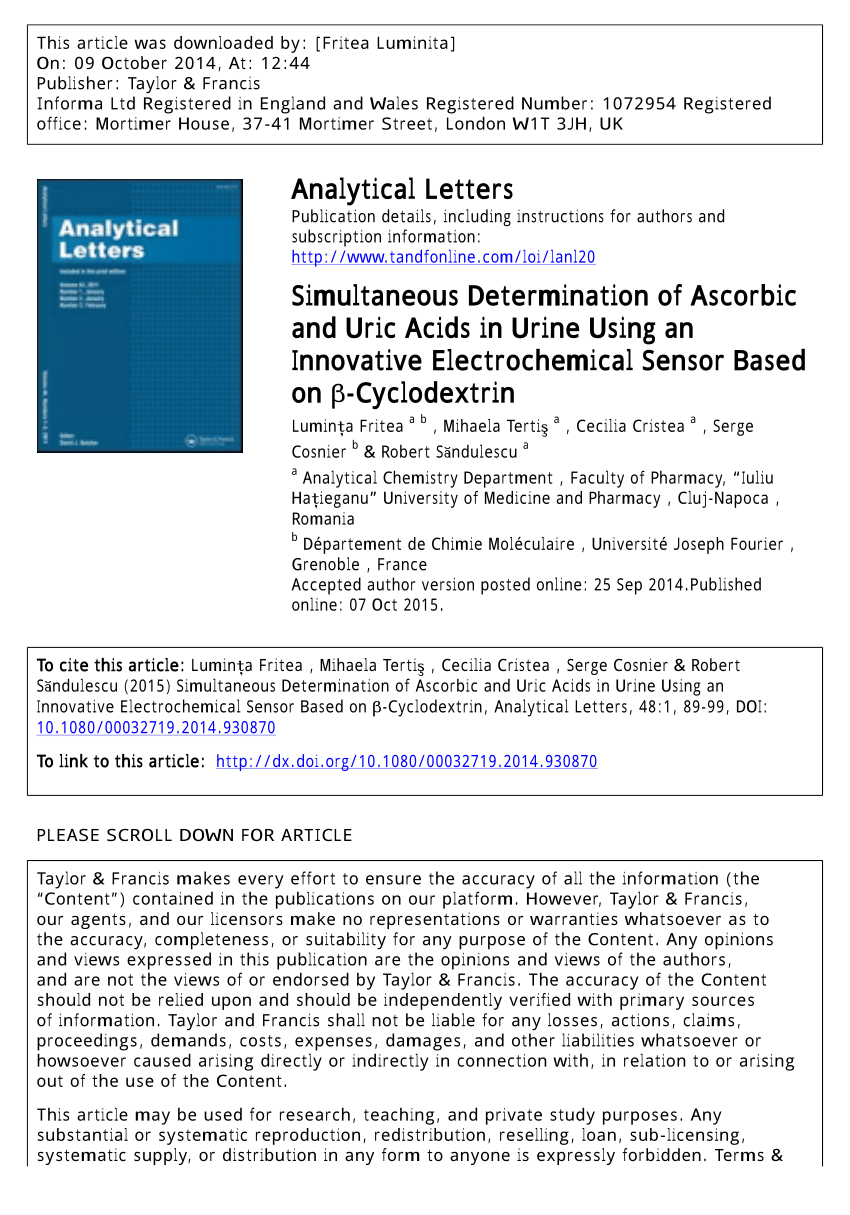 significance of ascorbic acid in urinalysis