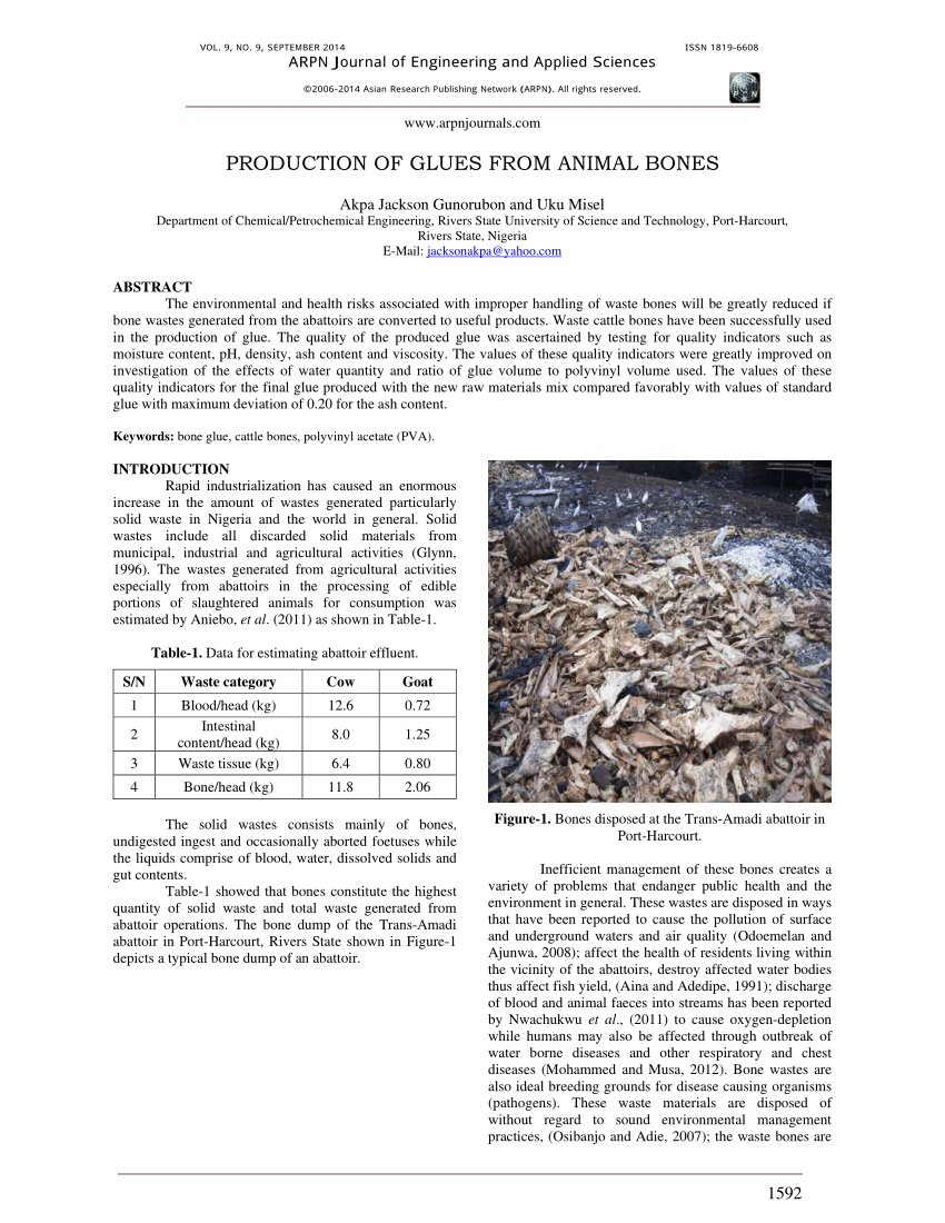 PDF) Production of Glues from Animal Bones