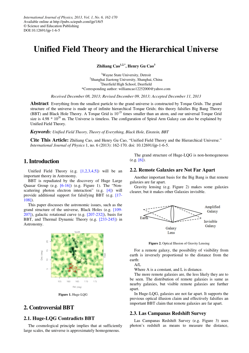 PDF) Unified Field Theory and the Hierarchical Universe