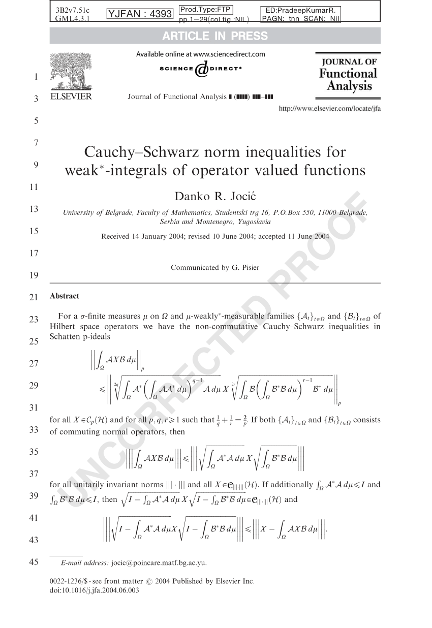 Pdf Cauchy Schwarz And Means Inequalities For Elementary Operators Into Norm Ideals