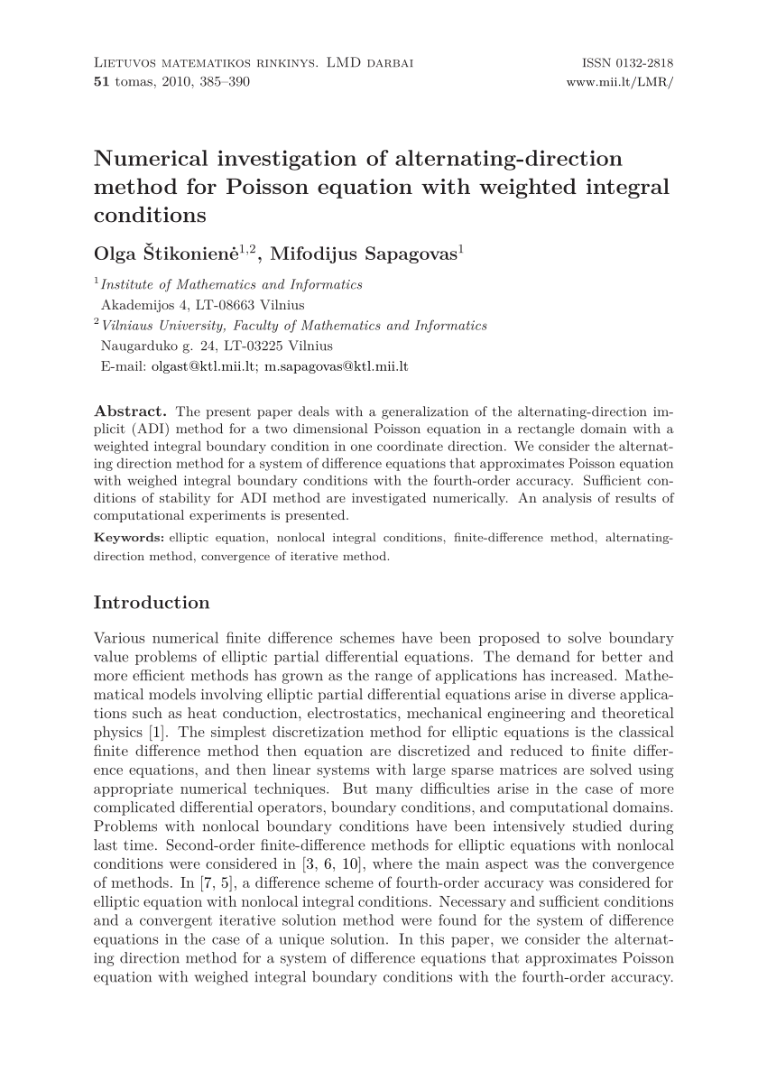 PDF) Numerical investigation of alternating-direction method for ...