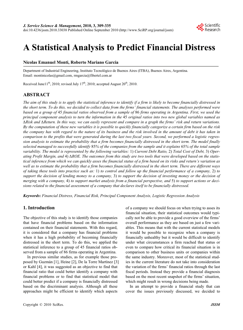 research papers on financial distress