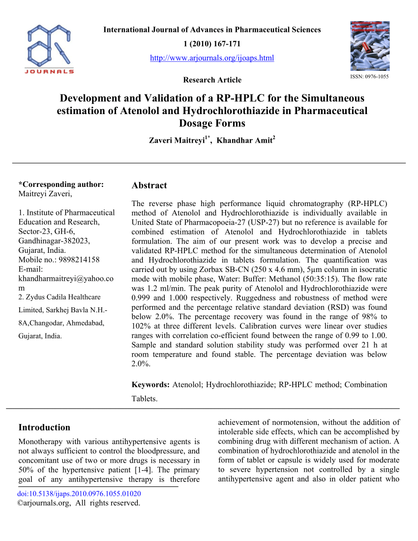 hplc method development research paper