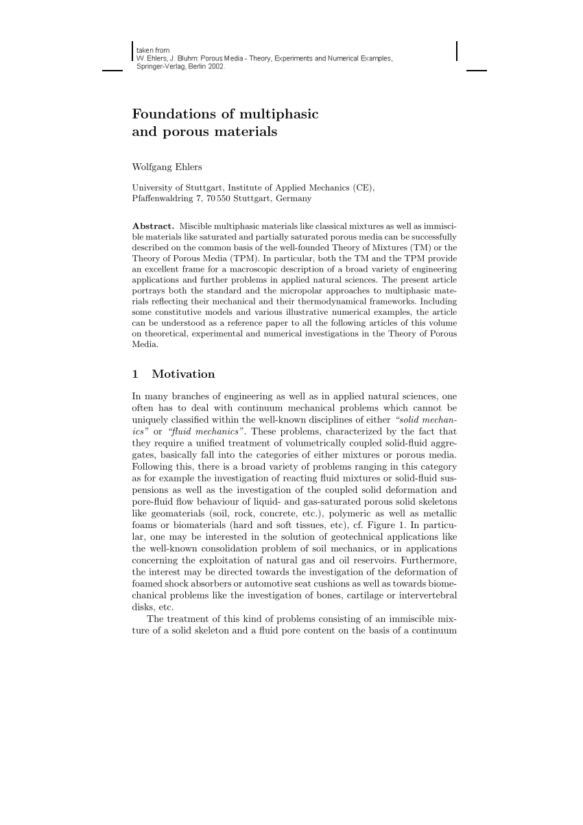 PDF) Porous media. Theory, experiments and numerical applications