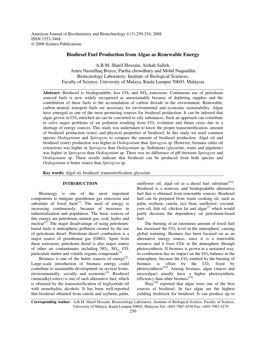 biodiesel research paper