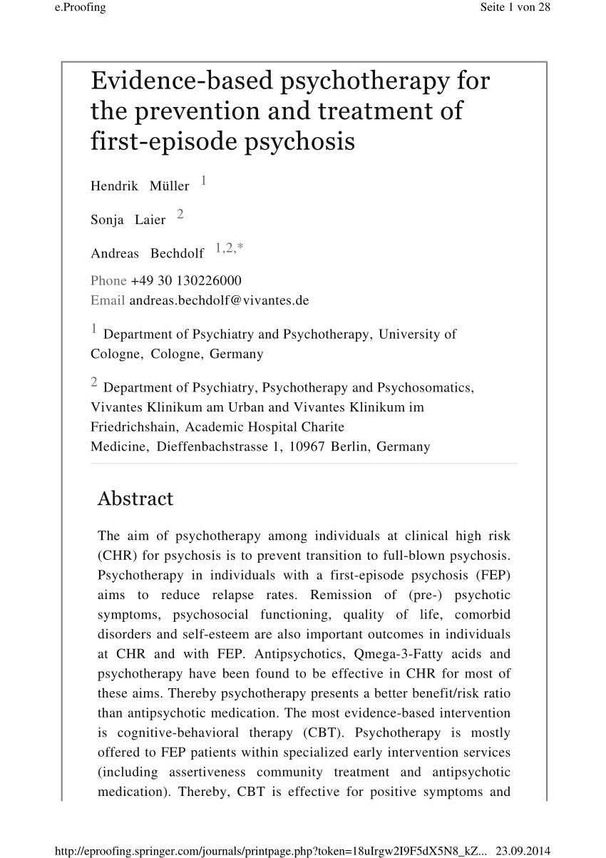 research paper topics on psychosis