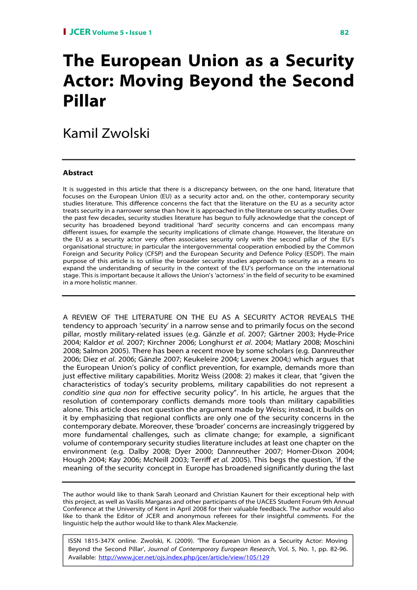 PDF) What a 'New European Security Deal' could mean for the South