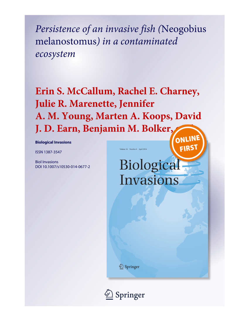PDF) Persistence of an invasive fish (Neogobius melanostomus) in a
