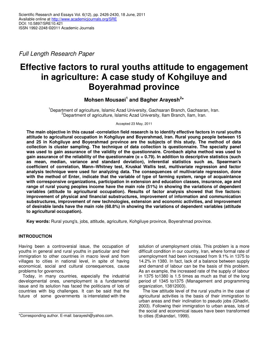 research paper on rural youth