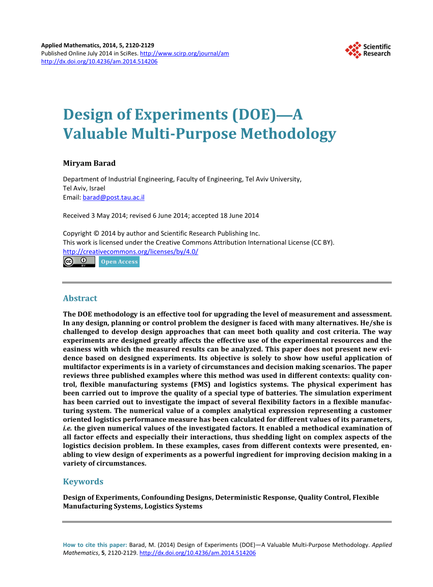 design of experiments case study pdf