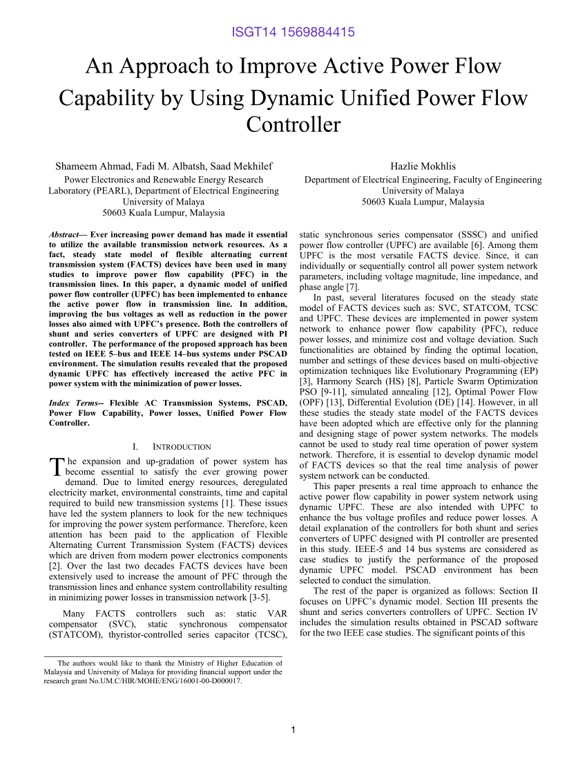 research paper on unified power flow controller