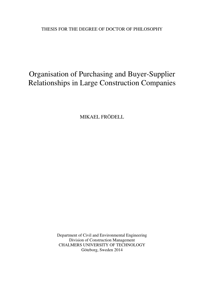 construction company thesis