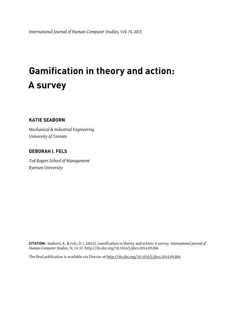 PDF] Gamification in theory and action: A survey