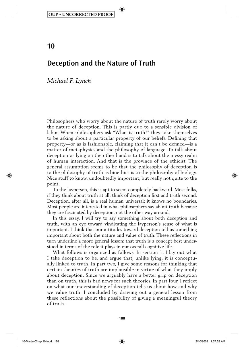 essay on the nature of truth
