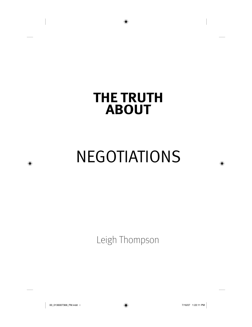 PDF) Negotiation