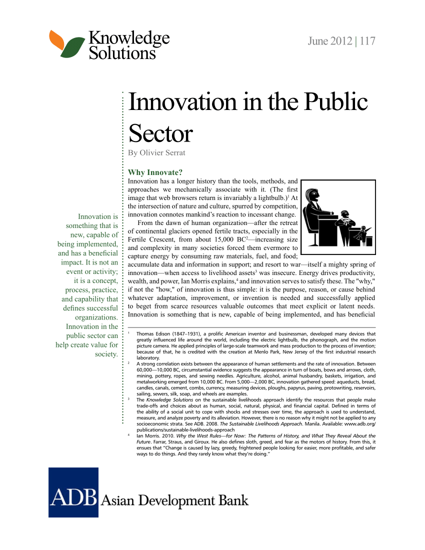 (PDF) Innovation in the Public Sector