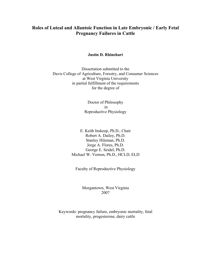 Pdf Roles Of Luteal And Allantoic Function In Late