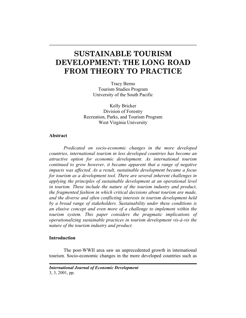 sustainable tourism research paper pdf