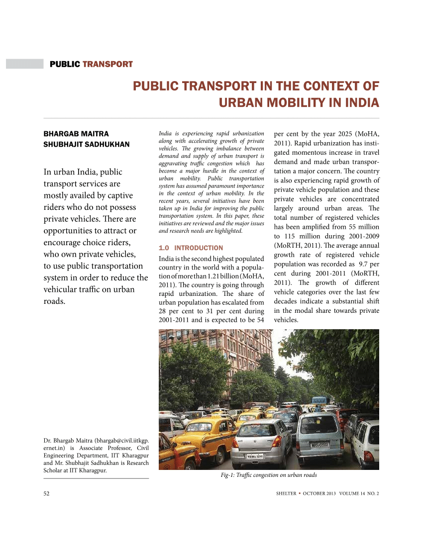 case study on public transport in india