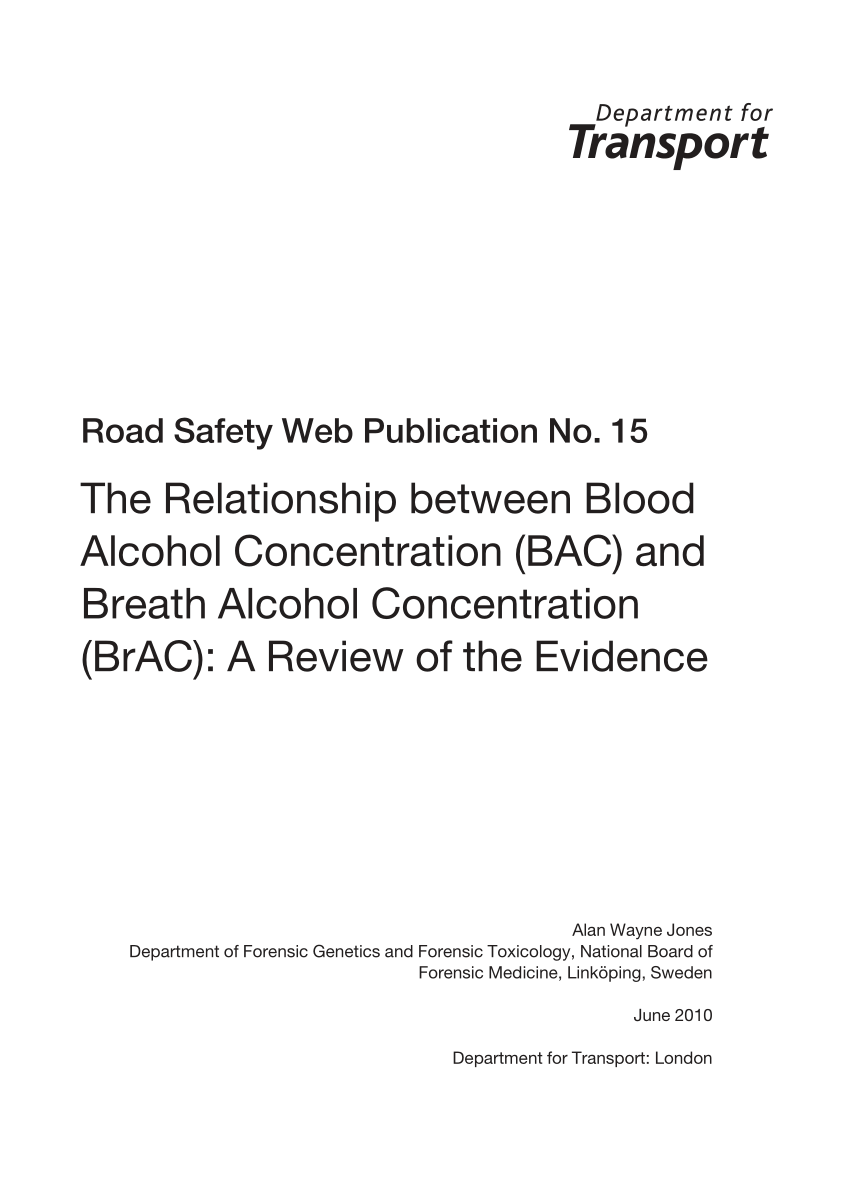 Blood Alcohol Serum Conversion Chart