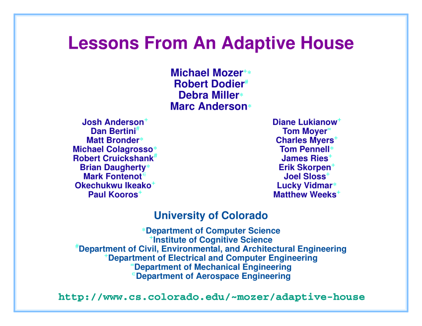 Lessons From An Adaptive House Pdf Download Available