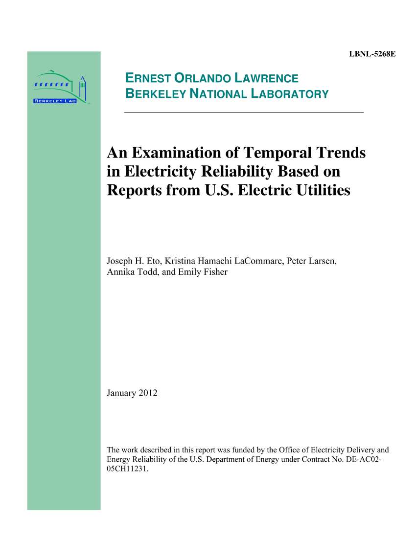 PDF) LBNL-5268E An Examination of Temporal Trends in Electricity ...