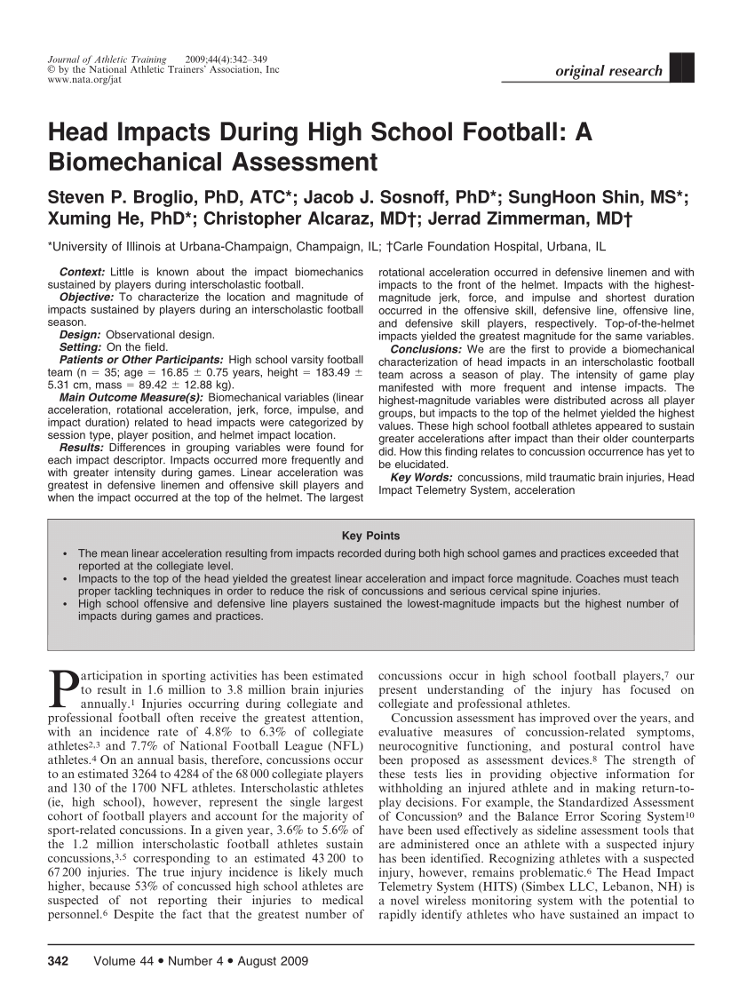 New study reveals number and strength of head impacts, not concussions,  drive CTE risk in football