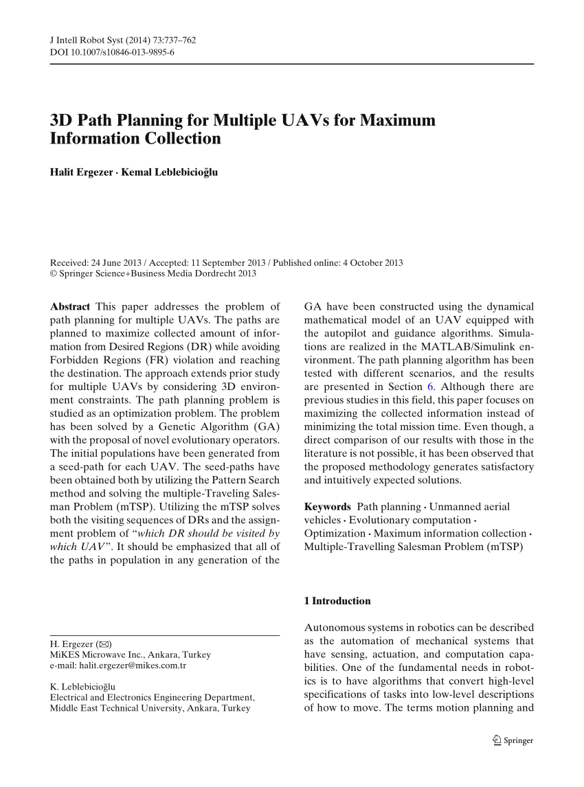 a literature review of uav 3d path planning