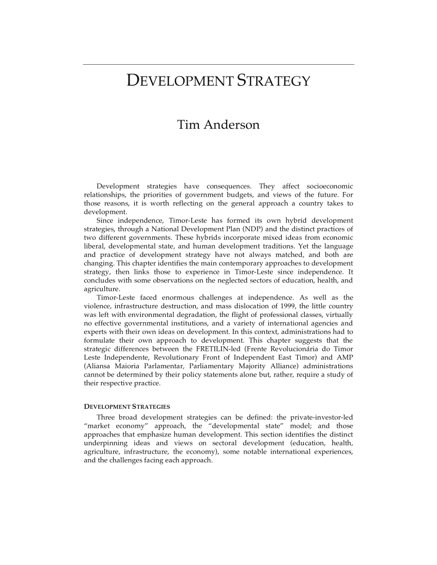 development strategy thesis