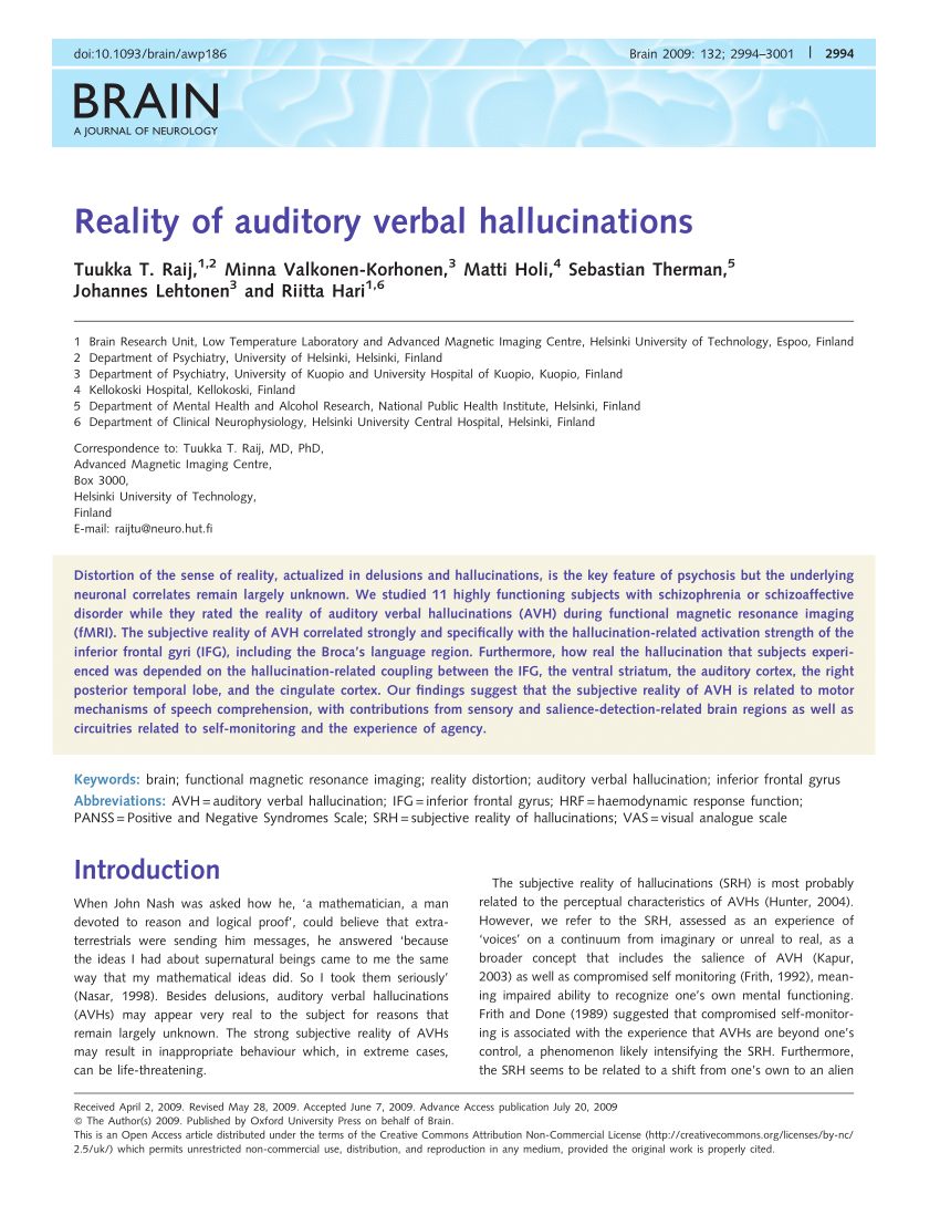 bipolar auditory hallucinations