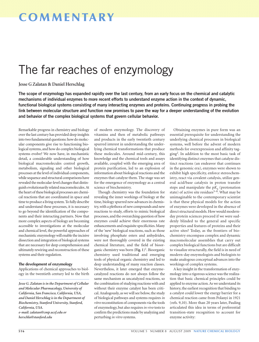 Pdf The Far Reaches Of Enzymology