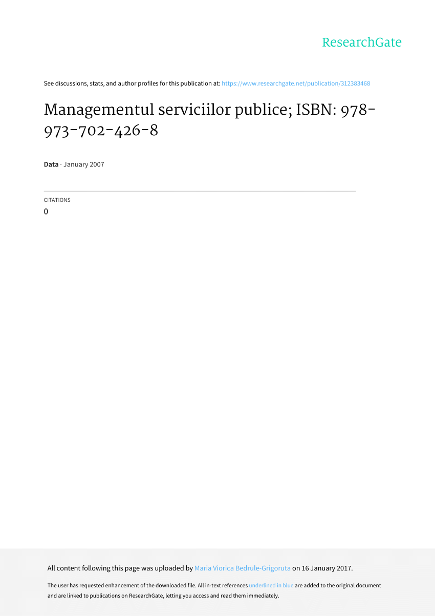Warlike Irrigation accident PDF) Managementul serviciilor publice