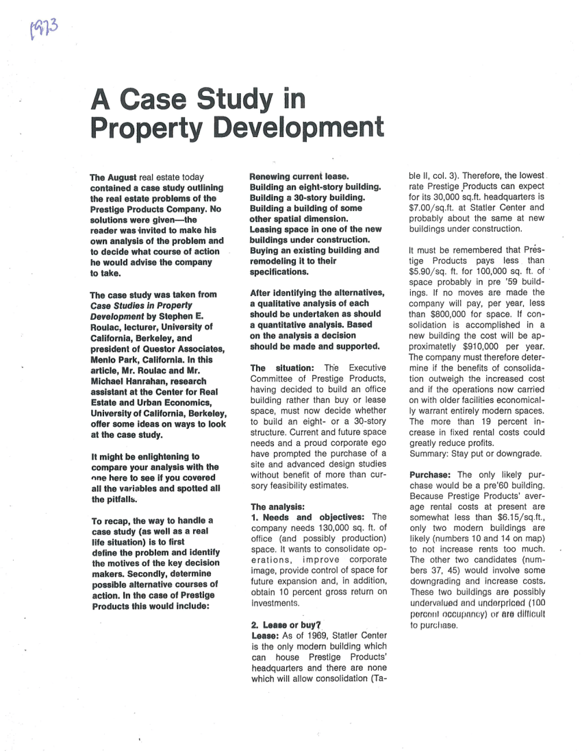 property development case study