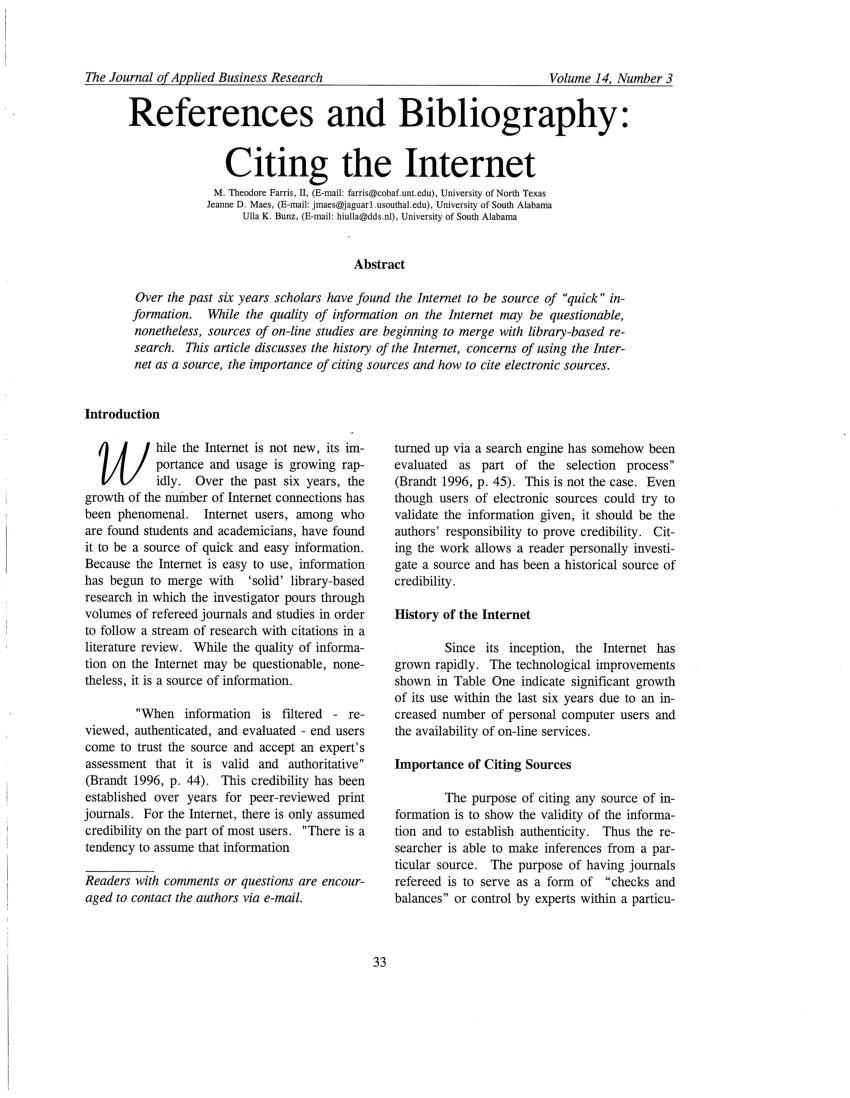 bibliography of internet
