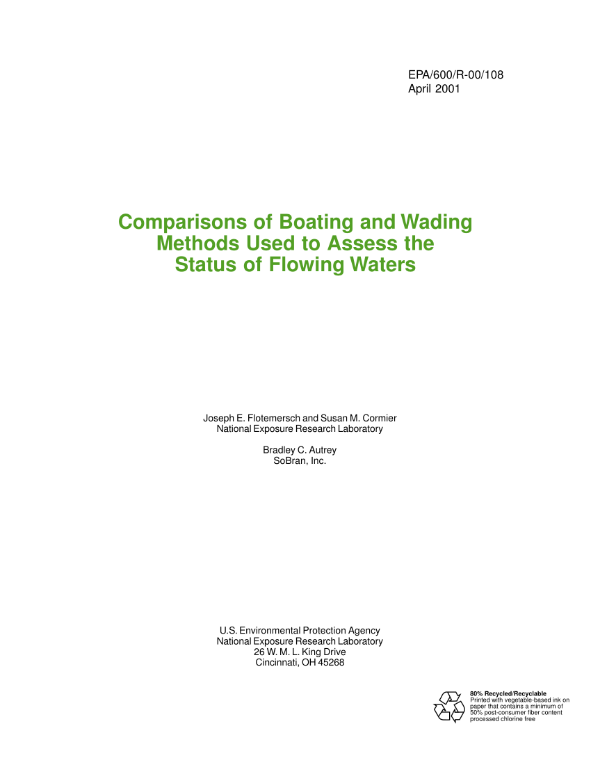 PDF) Comparisons of Boating and Wading Methods Used to Assess the Status of  Flowing Waters