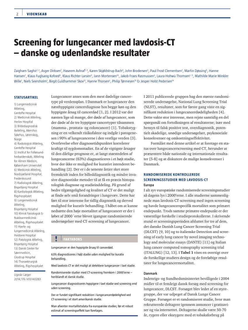 det tvivler jeg på Sammenligning træ PDF) [Lung cancer screening with low-dose CT - Danish and international  results.]