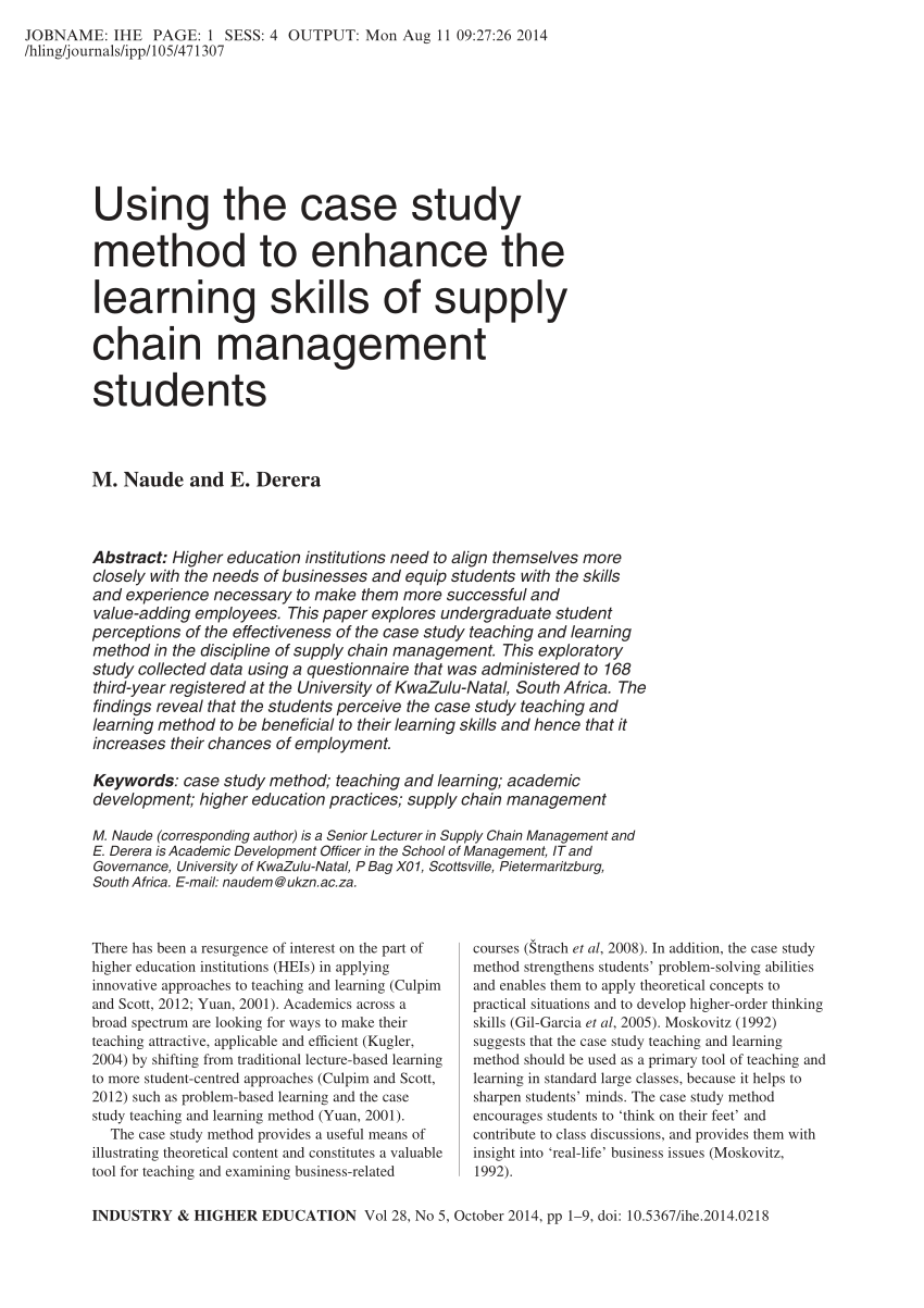 supply chain management case study pdf
