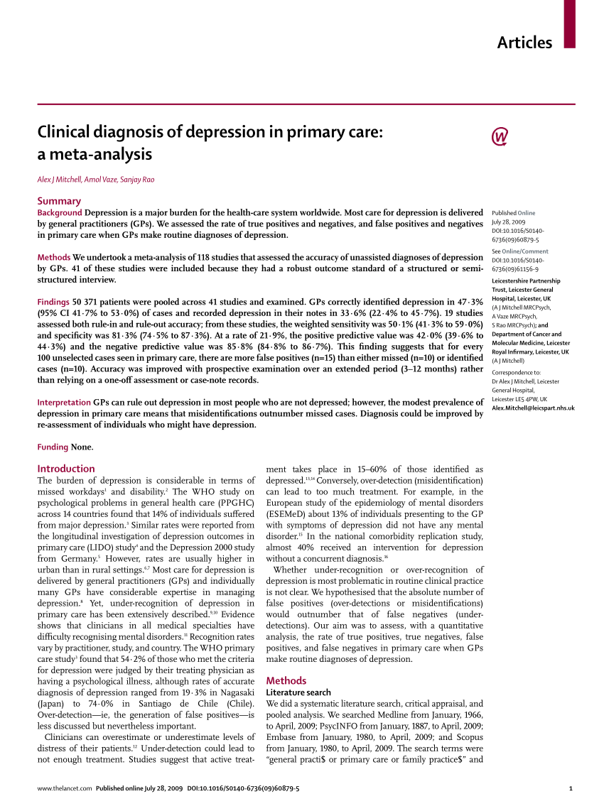 recent research on clinical depression